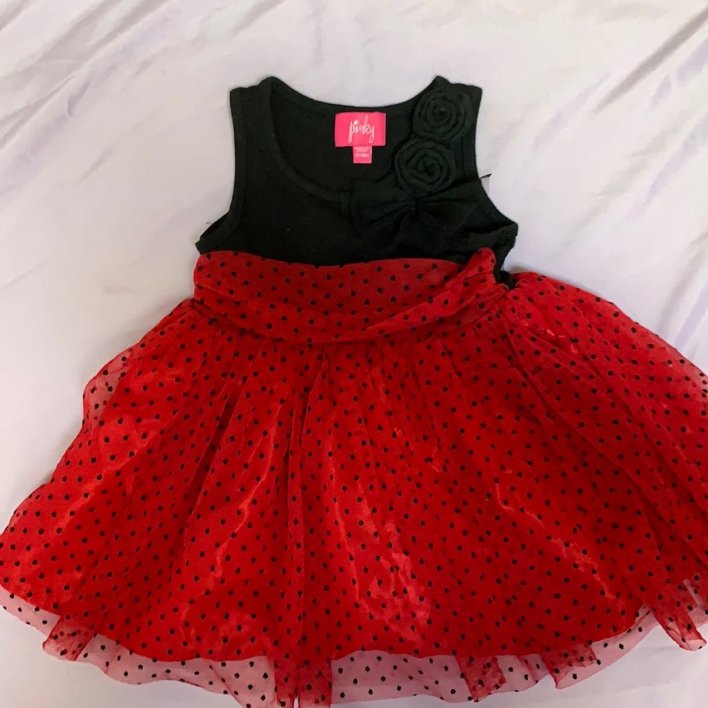 Black and Red Satin Tulle Red and Black Dress